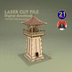 Archivo Digital de Corte Láser de Torre de Observación Asiática | Plantilla de Terreno Miniatura DIY - Imagen 6