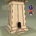 Archivo Digital de Corte Láser de Torre de Observación Asiática | Plantilla de Terreno Miniatura DIY - Imagen 5