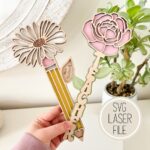 Archivo SVG para Corte Láser de Flores para Maestros | Regalos Personalizados para San Valentín | GlowForge Probado