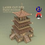 Pagoda Asiática para RPG - Archivo de Corte Láser Digital | Terrain Samurai 28mm-32mm SVG DXF - Imagen 3