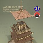 Pagoda Asiática para RPG - Archivo de Corte Láser Digital | Terrain Samurai 28mm-32mm SVG DXF - Imagen 7