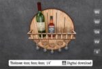 Estante de bar "Barril de Vino" - Archivo de Corte Láser para Mini Bar y Bar de Pared - Imagen 2