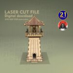 Archivo Digital de Corte Láser de Torre de Observación Asiática | Plantilla de Terreno Miniatura DIY - Imagen 8