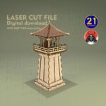 Archivo Digital de Corte Láser de Torre de Observación Asiática | Plantilla de Terreno Miniatura DIY - Imagen 7