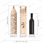 Caja de regalo para botella de vino - Diseño SVG para corte láser Glowforge y Cricut - Imagen 3