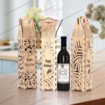 Caja de regalo para botella de vino - Diseño SVG para corte láser Glowforge y Cricut - Imagen 5