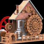 Archivo SVG y DXF para cortar láser: Proyecto de Molino de Agua con Instrucciones de Montaje Sencillas - Imagen 4