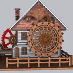 Archivo SVG y DXF para cortar láser: Proyecto de Molino de Agua con Instrucciones de Montaje Sencillas - Imagen 6