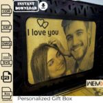 Caja de regalo láser personalizable (SVG, DXF, CDR, XCS) para chocolates en bodas, aniversarios y cumpleaños - Imagen 4