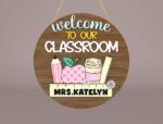 Cartel Personalizado para Puerta de Profesor, Archivo SVG 3D, Regalos de Apreciación y Bienvenida Escolar - Imagen 3