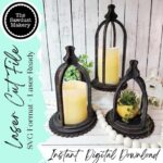 Soporte para Velas Estilo Granero - Archivo SVG Cortado a Láser | Decoración Rústica para Hogar