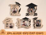 Marco de fotos personalizado graduación 2025 SVG para Glowforge - Regalo único para graduados