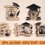 Marco de fotos personalizado graduación 2025 SVG para Glowforge - Regalo único para graduados