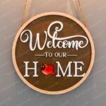 Letreros Redondos de Bienvenida Personalizados para Puerta - Decoración de Hogar de Temporada SVG para Corte Láser - Imagen 5
