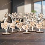 Stand Personalizado para Flores - Pack de 6 Archivos SVG y DXF para Corte Láser Glowforge - Día de la Madre