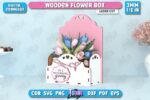 Caja de flores de madera cortada a láser - Cesta 3D para regalo del Día de la Madre y ramo floral SVG - Imagen 8