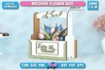 Caja de flores de madera cortada a láser - Cesta 3D para regalo del Día de la Madre y ramo floral SVG - Imagen 10