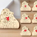 Letrero Personalizado de Madera de Familia de Leones - Regalo Único para Mamá y Papá
