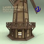Corte láser de molino de viento 3D - Kit de modelo de madera SVG DXF para Glowforge y xTool - Imagen 10