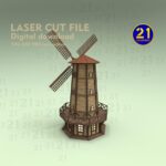 Corte láser de molino de viento 3D - Kit de modelo de madera SVG DXF para Glowforge y xTool - Imagen 3