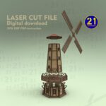 Corte láser de molino de viento 3D - Kit de modelo de madera SVG DXF para Glowforge y xTool - Imagen 7
