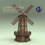 Corte láser de molino de viento 3D - Kit de modelo de madera SVG DXF para Glowforge y xTool - Imagen 4