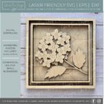 Paquete de SVG de Letras Florales para Corte Láser - Diseño de Hortensia y Peonía para Decoración Digital - Imagen 3