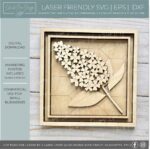 Paquete de SVG de Letras Florales para Corte Láser - Diseño de Hortensia y Peonía para Decoración Digital - Imagen 5