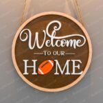 Letreros Redondos de Bienvenida Personalizados para Puerta - Decoración de Hogar de Temporada SVG para Corte Láser - Imagen 2