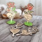 Stand Personalizado para Flores - Pack de 6 Archivos SVG y DXF para Corte Láser Glowforge - Día de la Madre - Imagen 4