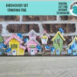 Set de Casitas para Pájaros SVG para Corte Láser Glowforge - Diseño Floral Primavera Verano