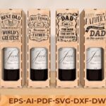 Caja de Vino para el Día del Padre - Portabotellas Cortado por Láser en MDF para Regalo Especial