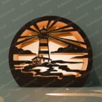 Set de 5 Linternas Faro 3D SVG para Corte Láser - Decoración Náutica con Olas Oceánicas - Imagen 6