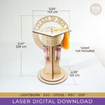 Trofeo de Graduación 3D SVG Cortado a Láser con Texto y Portamonedas - Perfecto para Ceremonias y Premios - Imagen 2