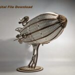 Kit de dirigible 3D cortado por láser - archivo digital SVG-DXF-AI para decoración de madera
