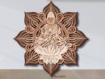 Archivo de corte láser 3D de Mandala Budista en capas - Plantilla DXF y SVG para madera contrachapada