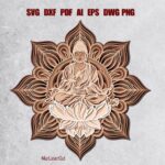 Archivo de corte láser 3D de Mandala Budista en capas - Plantilla DXF y SVG para madera contrachapada - Imagen 2