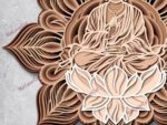 Archivo de corte láser 3D de Mandala Budista en capas - Plantilla DXF y SVG para madera contrachapada - Imagen 7