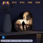 Paquete de 4 Linternas de Corazón SVG Personalizadas para el Día del Padre - Corte Láser Digital Glowforge - Imagen 6