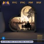 Paquete de 4 Linternas de Corazón SVG Personalizadas para el Día del Padre - Corte Láser Digital Glowforge - Imagen 7