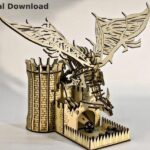 Torre de Dados Castillo Dragón DIY | Kit Cortado Láser de Contrachapado para D&D | Archivo Digital SVG/DXF