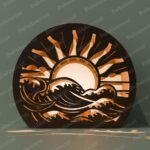 Set de 5 Linternas Faro 3D SVG para Corte Láser - Decoración Náutica con Olas Oceánicas - Imagen 4