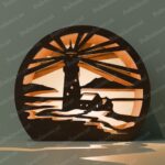Set de 5 Linternas Faro 3D SVG para Corte Láser - Decoración Náutica con Olas Oceánicas - Imagen 7