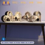 Paquete de 4 Linternas de Corazón SVG Personalizadas para el Día del Padre - Corte Láser Digital Glowforge