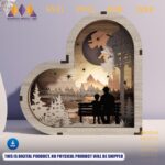 Paquete de 4 Linternas de Corazón SVG Personalizadas para el Día del Padre - Corte Láser Digital Glowforge - Imagen 3