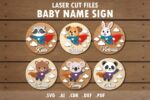 Paquete SVG de Nombres de Bebé para Corte Láser - Animales Superhéroes para Decoración Infantil