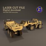 Archivos de Corte Láser de Maquinaria Pesada | Camión Volquete y Cargador Frontal 3D en SVG DXF 1:35 - Imagen 2