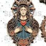 Paquete SVG Virgen María para Corte Láser | Archivos CNC y Glowforge para Decoración Espiritual - Imagen 5