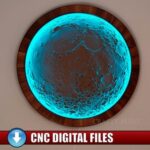 Plantilla CNC Luna LED 3D - Archivo Vectric para Lámpara de Pared Lunar y Arte en Madera