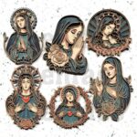 Paquete SVG Virgen María para Corte Láser | Archivos CNC y Glowforge para Decoración Espiritual